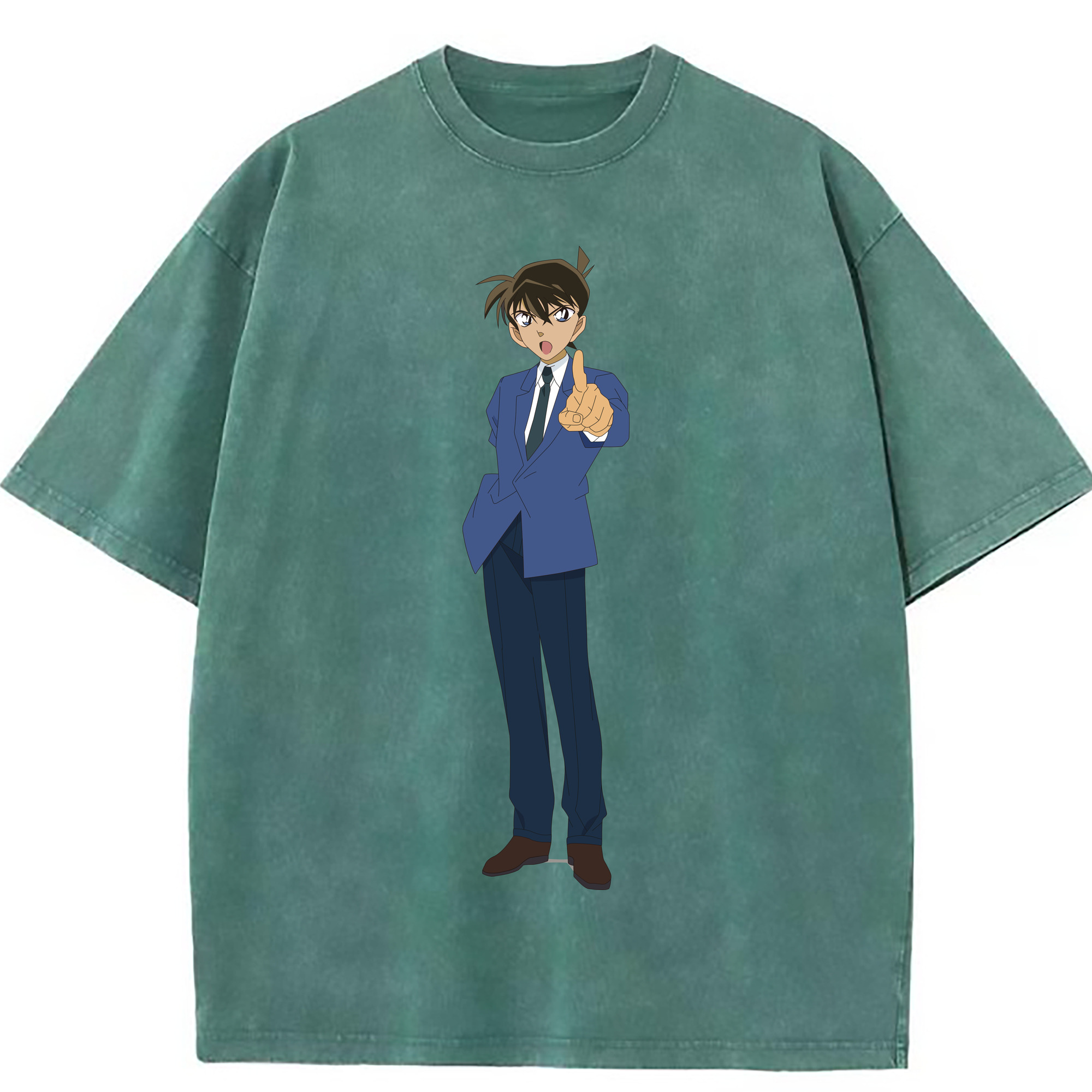 （画像用） 名探偵コナン 江戸川 コナン Detective Conan Conan Edogawa 綿100% ヴィンテージ風 半袖Tシャツ（フロントプリント）